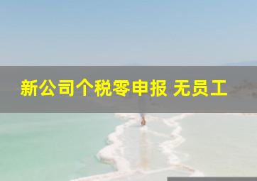 新公司个税零申报 无员工